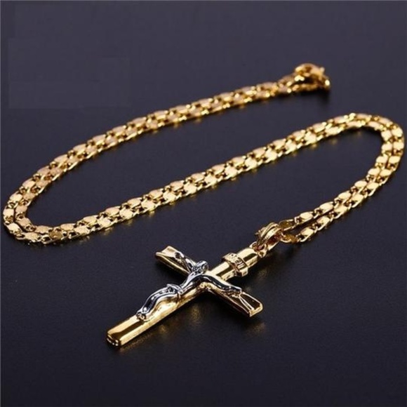 Trendy UniSex Cross Necklace - Picture 2 of 6
